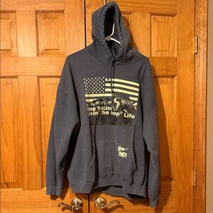 Gildan Dark Gray American Flag Hoodie
